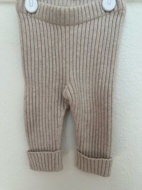 Hanna Andersson Ribbed Knit Leggings - 0-3 months - Neutral Beige